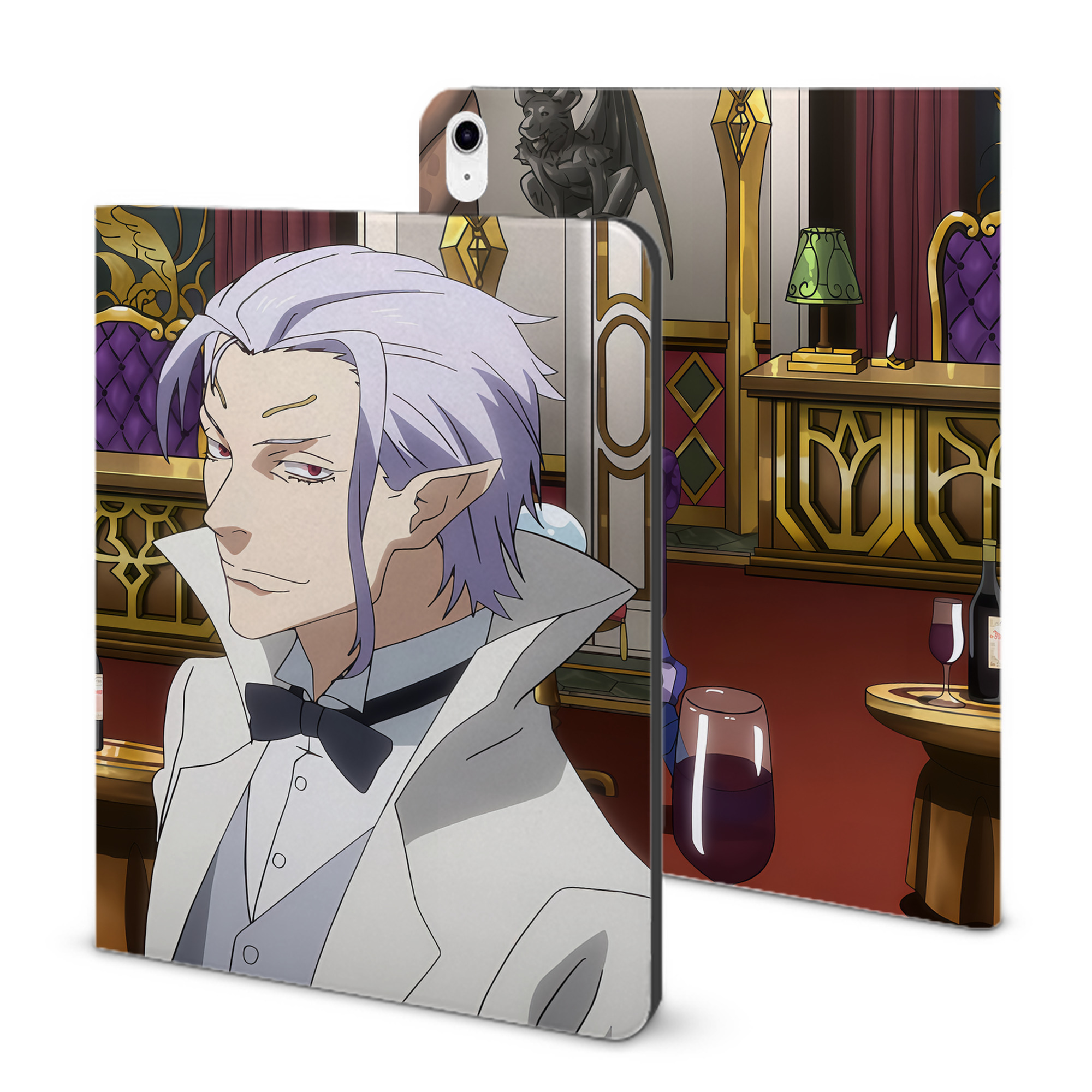 （画像用） 転スラ Regarding Reincarnated to Slime IPad ケース ブック型 PUレザー TPU 耐衝撃 軽量 薄型 ペン収納なし 全面保護 IPad 各モデル対応
